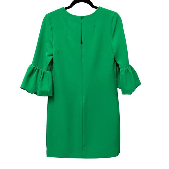 NWT $395 Milly Emerald Green Ruffle Sleeve V Neck Mandy Dress Womens 4 - Picture 4 of 9